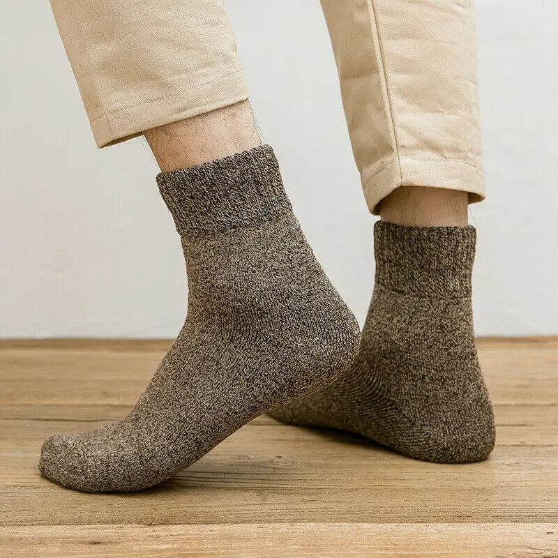 5Pairs Winter Thicken Wool Merino Socks Women Towel Keep Warm Winter Socks Cotton New Year Christmas Gift Russia Socks for Man