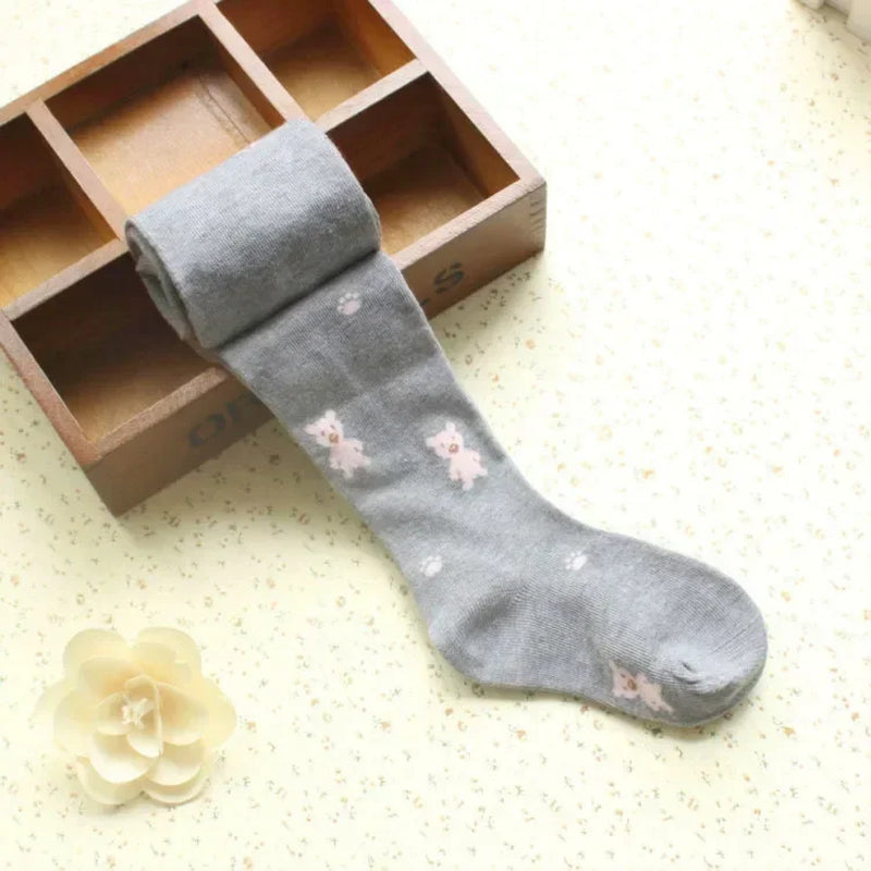 Girls Tights Cartoon Bear Stockings Kids Pantyhose 2024 Spring Autumn Winter 2 to 9 Years Children'S Tights Cotton Clothing