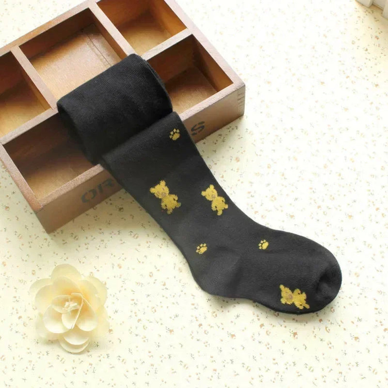 Girls Tights Cartoon Bear Stockings Kids Pantyhose 2024 Spring Autumn Winter 2 to 9 Years Children'S Tights Cotton Clothing