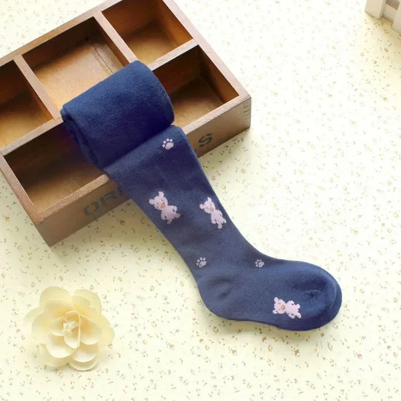 Girls Tights Cartoon Bear Stockings Kids Pantyhose 2024 Spring Autumn Winter 2 to 9 Years Children'S Tights Cotton Clothing