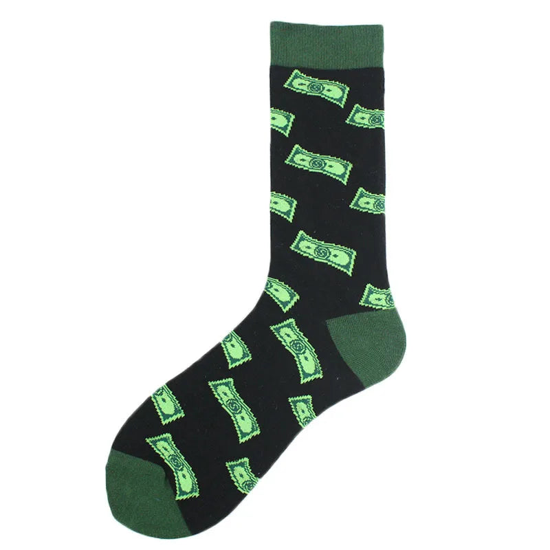 New Mens Sock Brand Diamond Ramen Astronaut Pattern Hip Hop Cool Socks for Men Winter Thick Long Skate Funny Socks Colorful