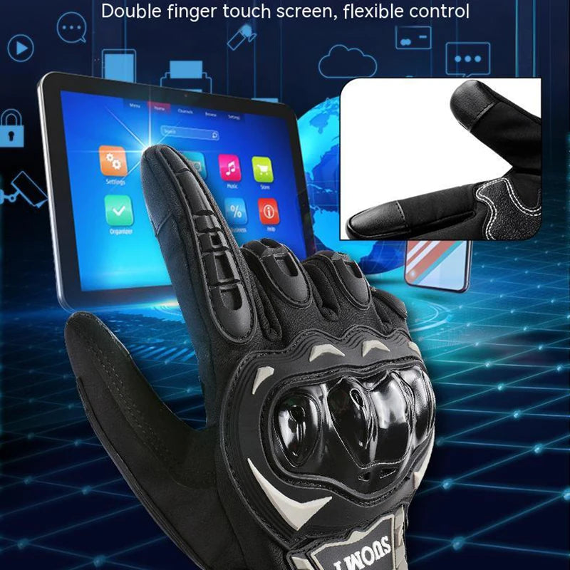 Winter Motorcycle Gloves Men Women Touchscreen Motocross Gloves Waterproof PVC Hard Shell Protection Motorbike Gloves Keep Warm