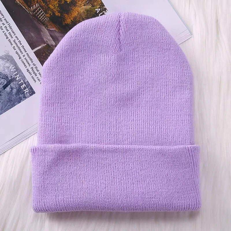 Winter Hats for Men Woman New Beanies Knitted Solid Cute Hat Girls Autumn Female Beanie Caps Warmer Bonnet Ladies Casual Cap