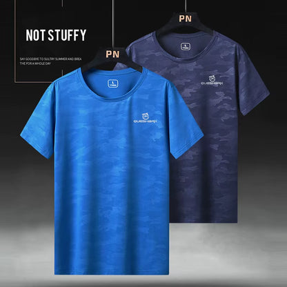 Men Short Sleeve Quick Dry Sports Running T Shirt Breathable Loose Tops T-Shirts Tees Fitness Gym Workout Shirts Jersey