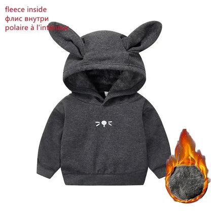 Baby Girls Boys Hoodies Infant Sweatshirts Kids Coat Hooded Pollover Outerwear Rabbit Ears Clothes Spring Autumn Children'S Tops