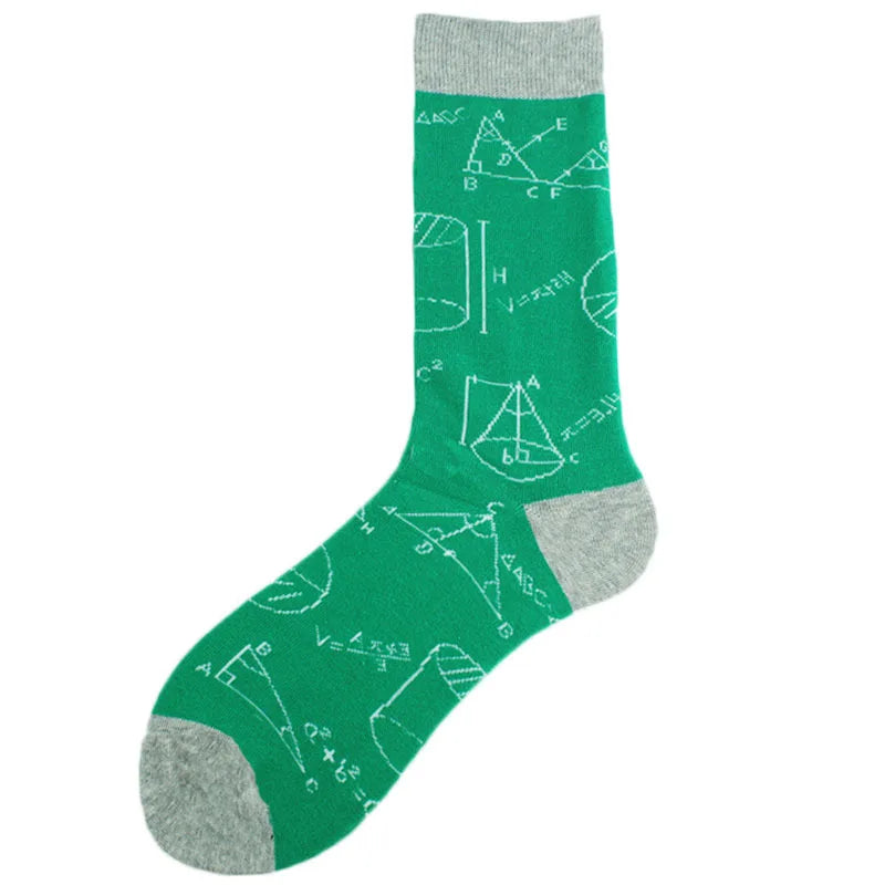 New Mens Sock Brand Diamond Ramen Astronaut Pattern Hip Hop Cool Socks for Men Winter Thick Long Skate Funny Socks Colorful