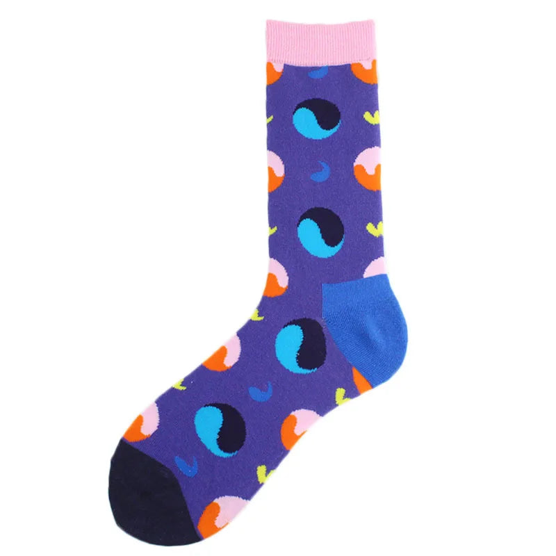New Mens Sock Brand Diamond Ramen Astronaut Pattern Hip Hop Cool Socks for Men Winter Thick Long Skate Funny Socks Colorful