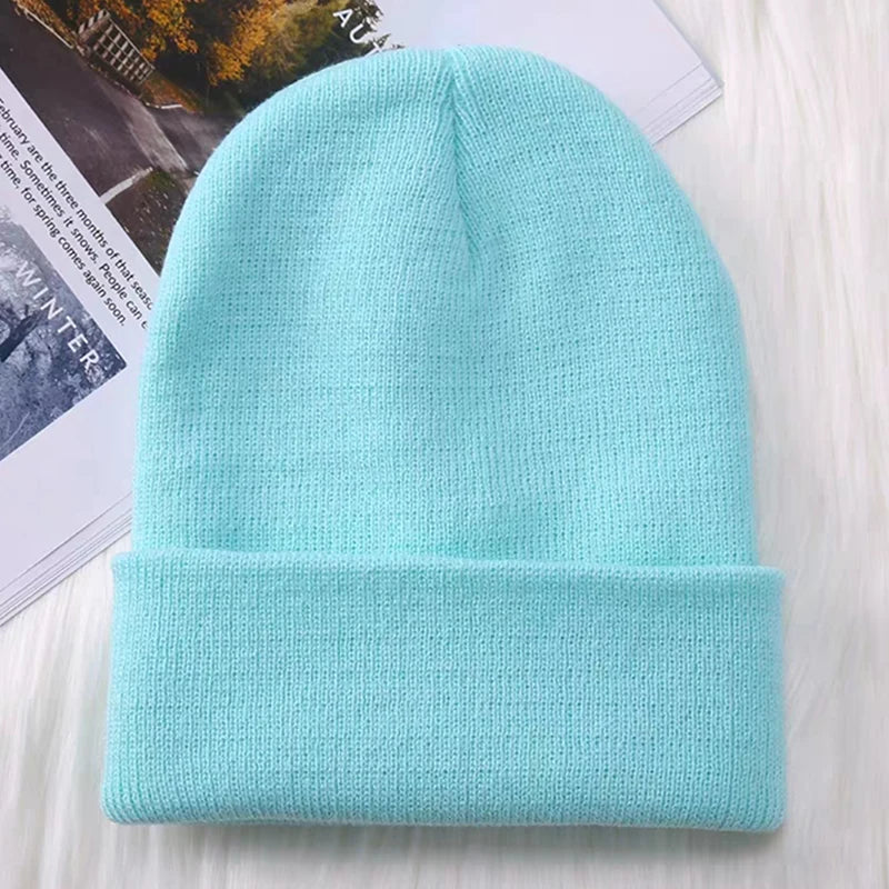 Winter Hats for Men Woman New Beanies Knitted Solid Cute Hat Girls Autumn Female Beanie Caps Warmer Bonnet Ladies Casual Cap