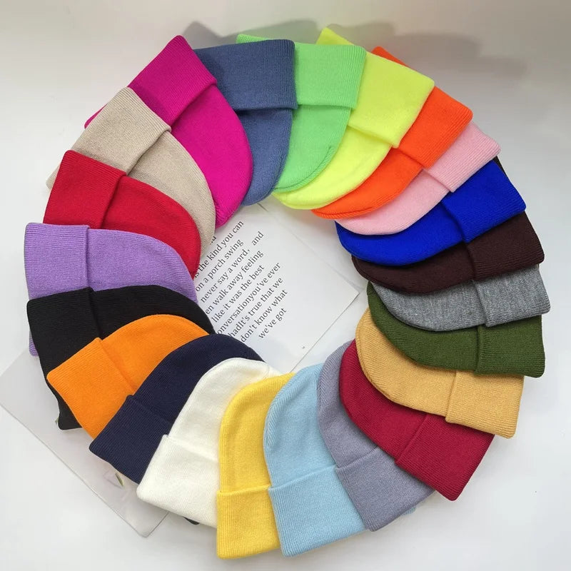 Unisex Winter Hats Solid Warm Soft Knitted Hats Autumn Acrylic Hip Hop Caps Women'S Skullies Beanies for Women Men Dropshipping