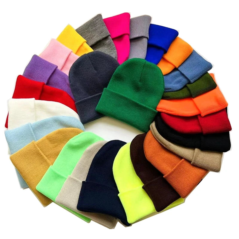 Unisex Winter Hats Solid Warm Soft Knitted Hats Autumn Acrylic Hip Hop Caps Women'S Skullies Beanies for Women Men Dropshipping