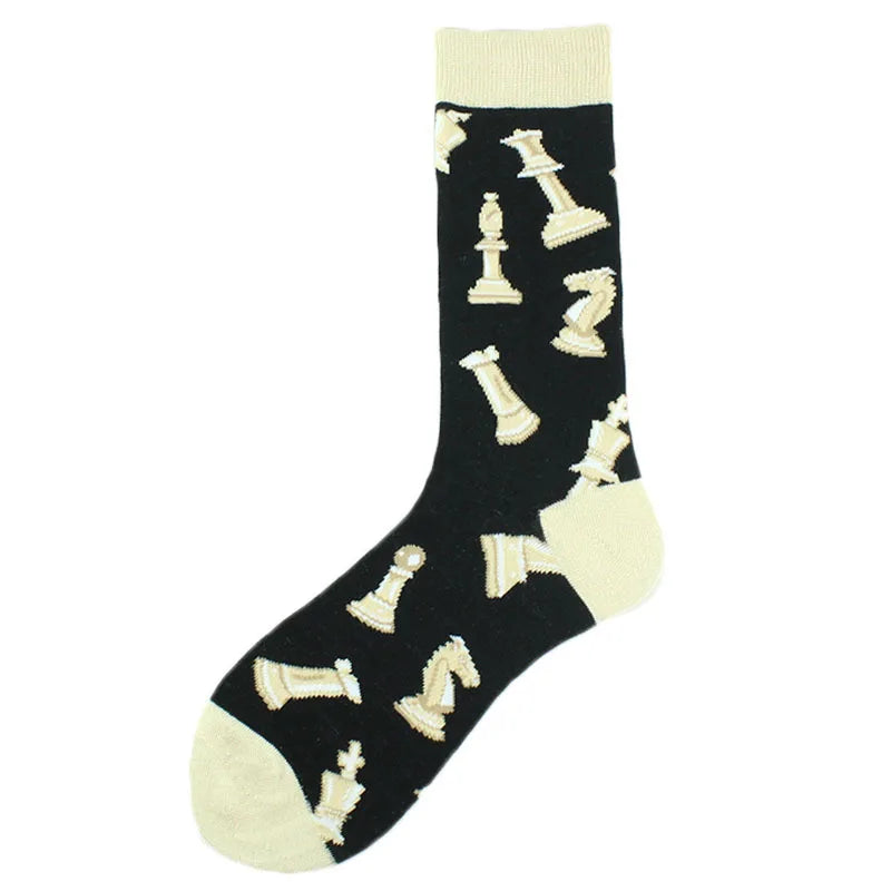 New Mens Sock Brand Diamond Ramen Astronaut Pattern Hip Hop Cool Socks for Men Winter Thick Long Skate Funny Socks Colorful