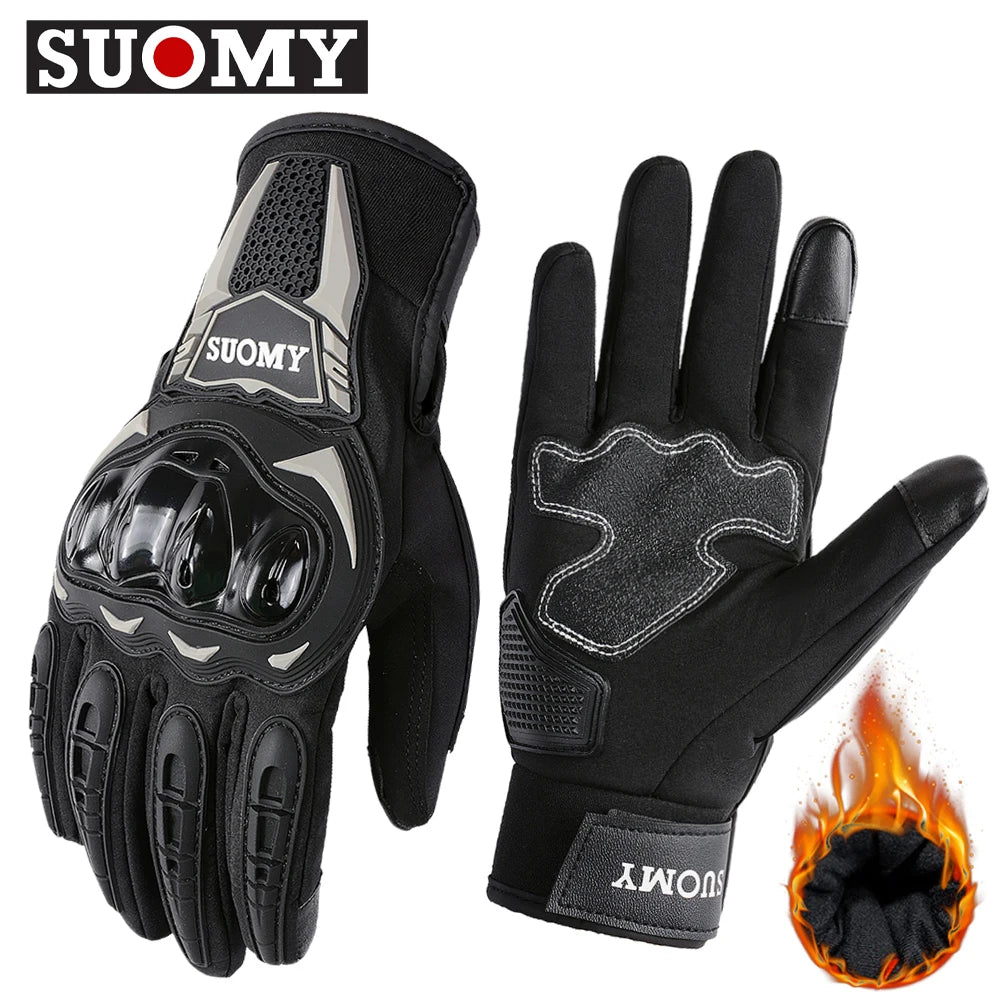 Winter Motorcycle Gloves Men Women Touchscreen Motocross Gloves Waterproof PVC Hard Shell Protection Motorbike Gloves Keep Warm