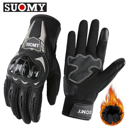 Winter Motorcycle Gloves Men Women Touchscreen Motocross Gloves Waterproof PVC Hard Shell Protection Motorbike Gloves Keep Warm