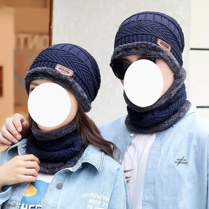Hat: Men'S Winter Knitted Woolen Hat with Pile Thickened Warmth and Cold Cycling Women'S Cotton Hat