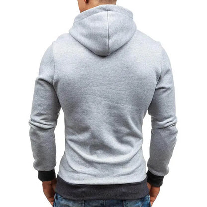 New Casual Solid Mens Hoodies Diagonal Zipper Long Sleeve Hoodie Sweatshirts Men Hoody Pullover Sweatshirt Hooded Sweat Homme
