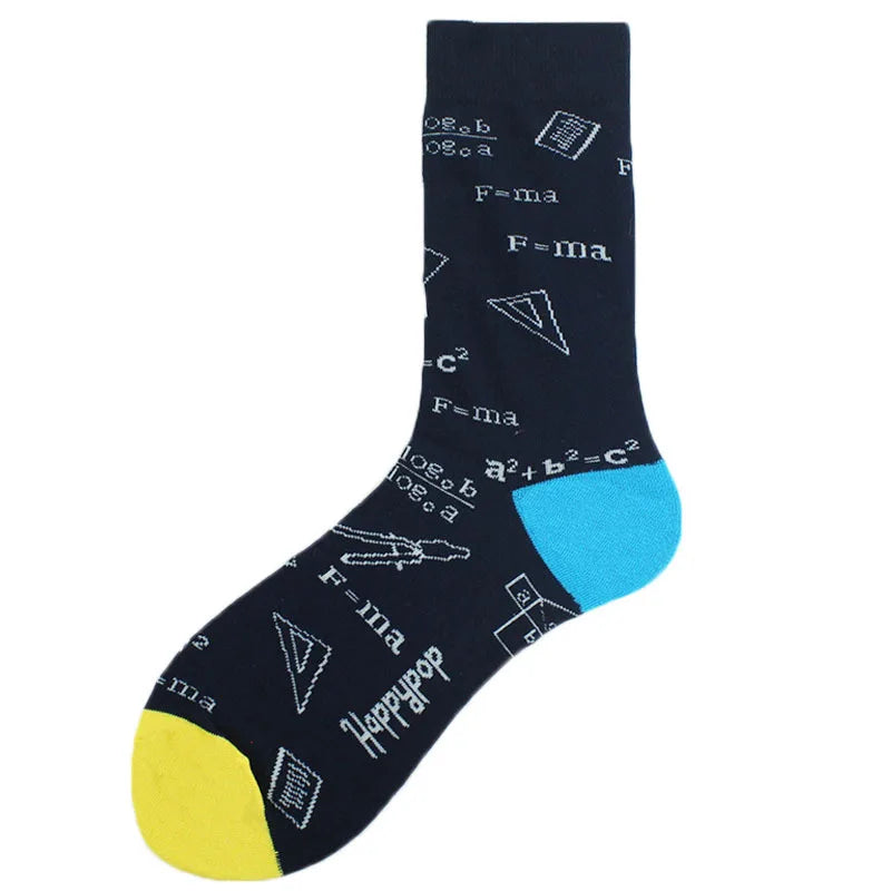 New Mens Sock Brand Diamond Ramen Astronaut Pattern Hip Hop Cool Socks for Men Winter Thick Long Skate Funny Socks Colorful