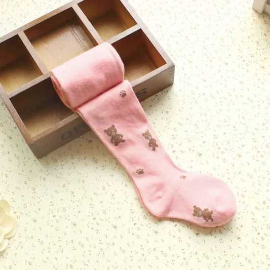 Girls Tights Cartoon Bear Stockings Kids Pantyhose 2024 Spring Autumn Winter 2 to 9 Years Children'S Tights Cotton Clothing