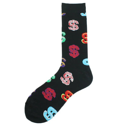 New Mens Sock Brand Diamond Ramen Astronaut Pattern Hip Hop Cool Socks for Men Winter Thick Long Skate Funny Socks Colorful