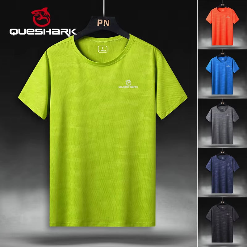 Men Short Sleeve Quick Dry Sports Running T Shirt Breathable Loose Tops T-Shirts Tees Fitness Gym Workout Shirts Jersey
