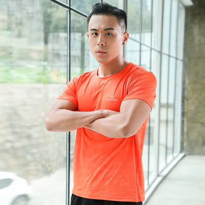 Men Short Sleeve Quick Dry Sports Running T Shirt Breathable Loose Tops T-Shirts Tees Fitness Gym Workout Shirts Jersey