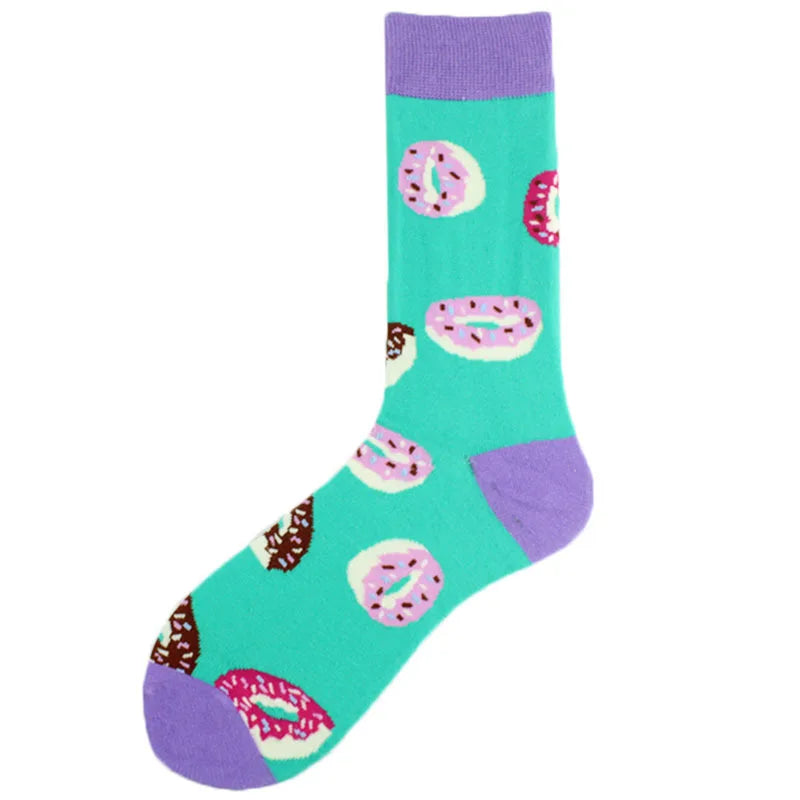 New Mens Sock Brand Diamond Ramen Astronaut Pattern Hip Hop Cool Socks for Men Winter Thick Long Skate Funny Socks Colorful