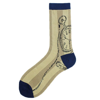 New Mens Sock Brand Diamond Ramen Astronaut Pattern Hip Hop Cool Socks for Men Winter Thick Long Skate Funny Socks Colorful