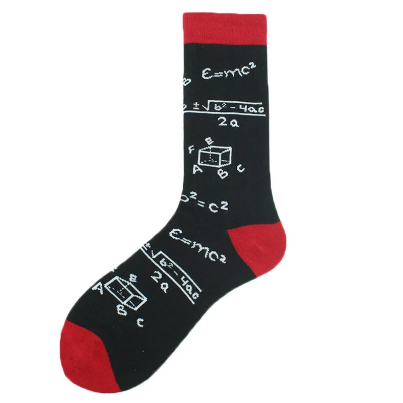 New Mens Sock Brand Diamond Ramen Astronaut Pattern Hip Hop Cool Socks for Men Winter Thick Long Skate Funny Socks Colorful