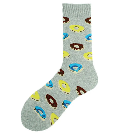 New Mens Sock Brand Diamond Ramen Astronaut Pattern Hip Hop Cool Socks for Men Winter Thick Long Skate Funny Socks Colorful