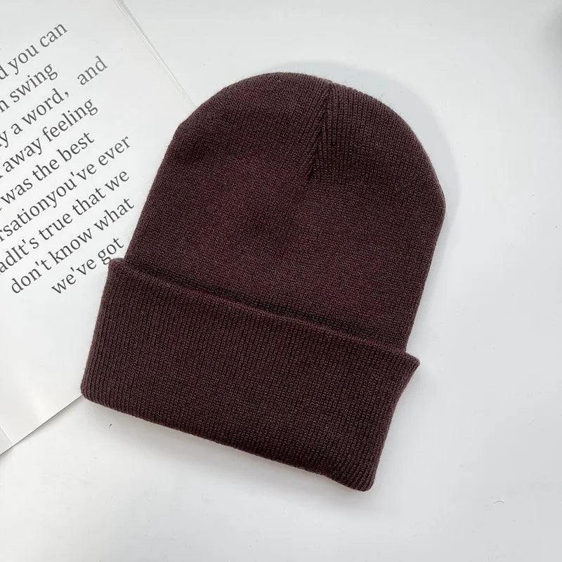 Unisex Winter Hats Solid Warm Soft Knitted Hats Autumn Acrylic Hip Hop Caps Women'S Skullies Beanies for Women Men Dropshipping