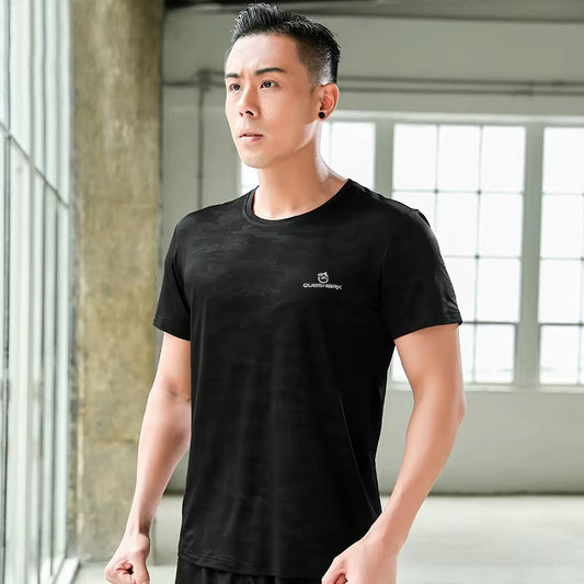 Men Short Sleeve Quick Dry Sports Running T Shirt Breathable Loose Tops T-Shirts Tees Fitness Gym Workout Shirts Jersey