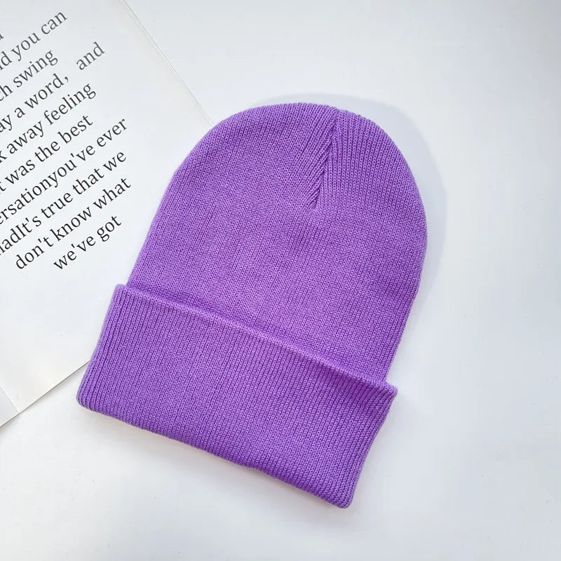 Unisex Winter Hats Solid Warm Soft Knitted Hats Autumn Acrylic Hip Hop Caps Women'S Skullies Beanies for Women Men Dropshipping